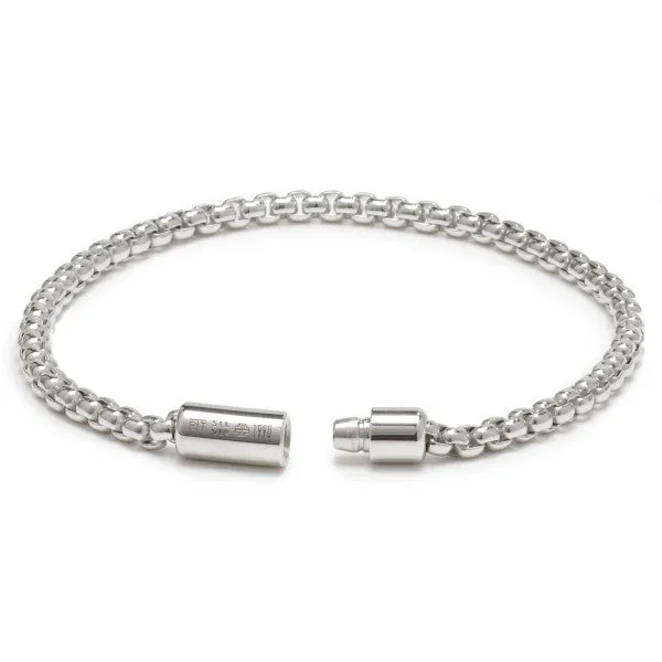 Tateossian Sterling Silver Chain Bracelet Men's Classic Collection, Silver