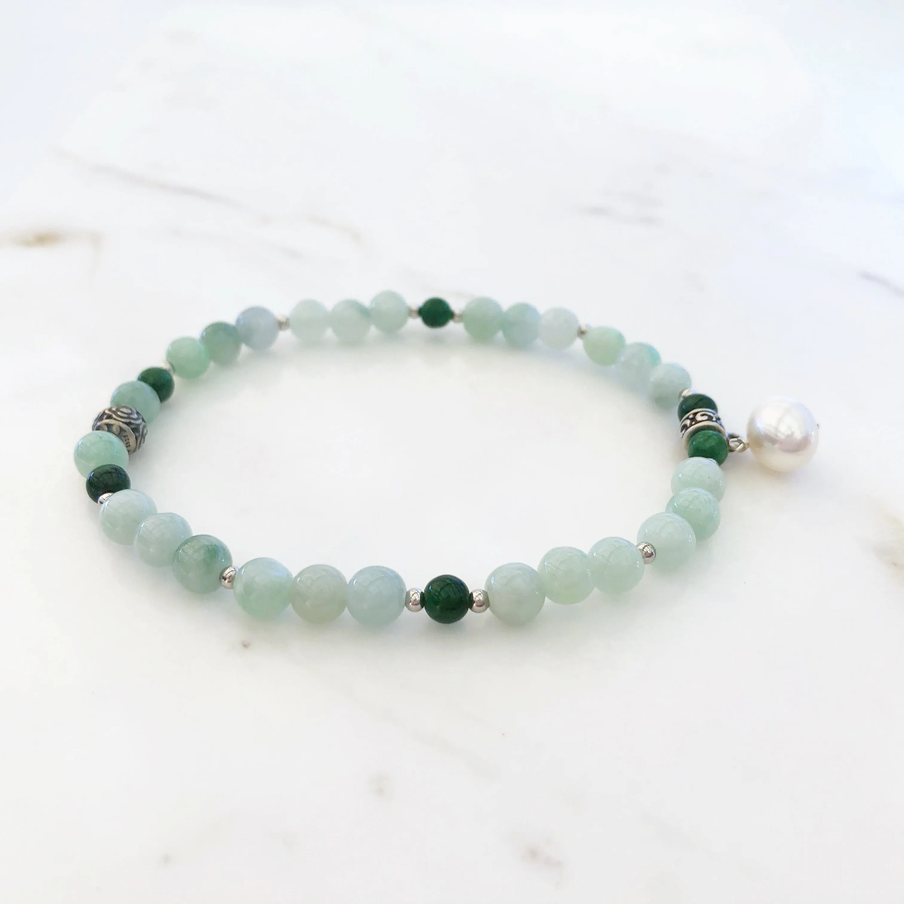 Ten Directional Beaded Jadeite Bracelet