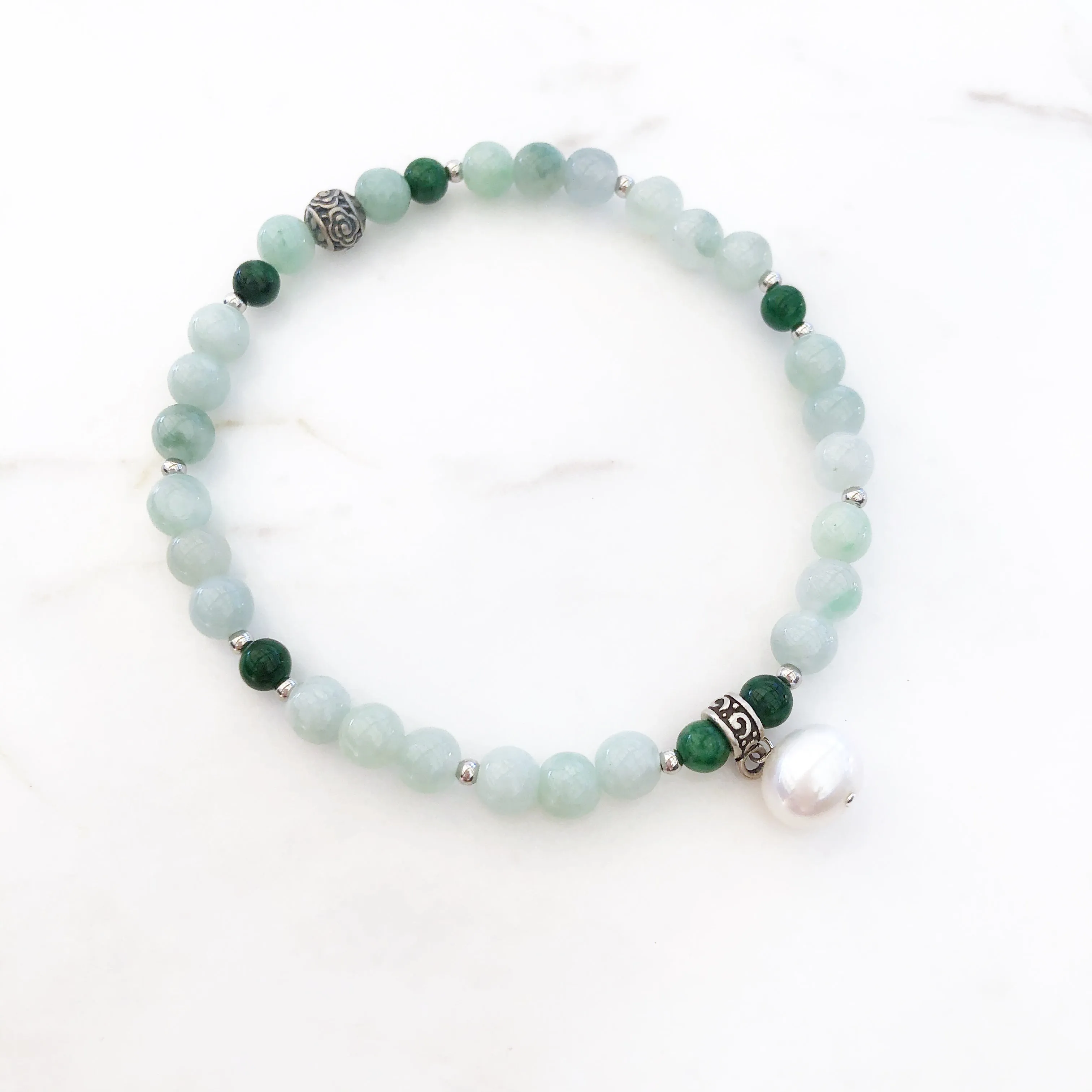 Ten Directional Beaded Jadeite Bracelet