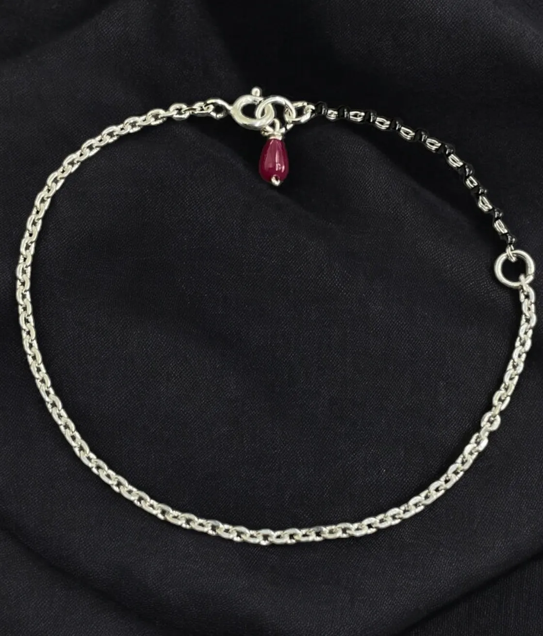 The Zohra Silver Mangalsutra Bracelet