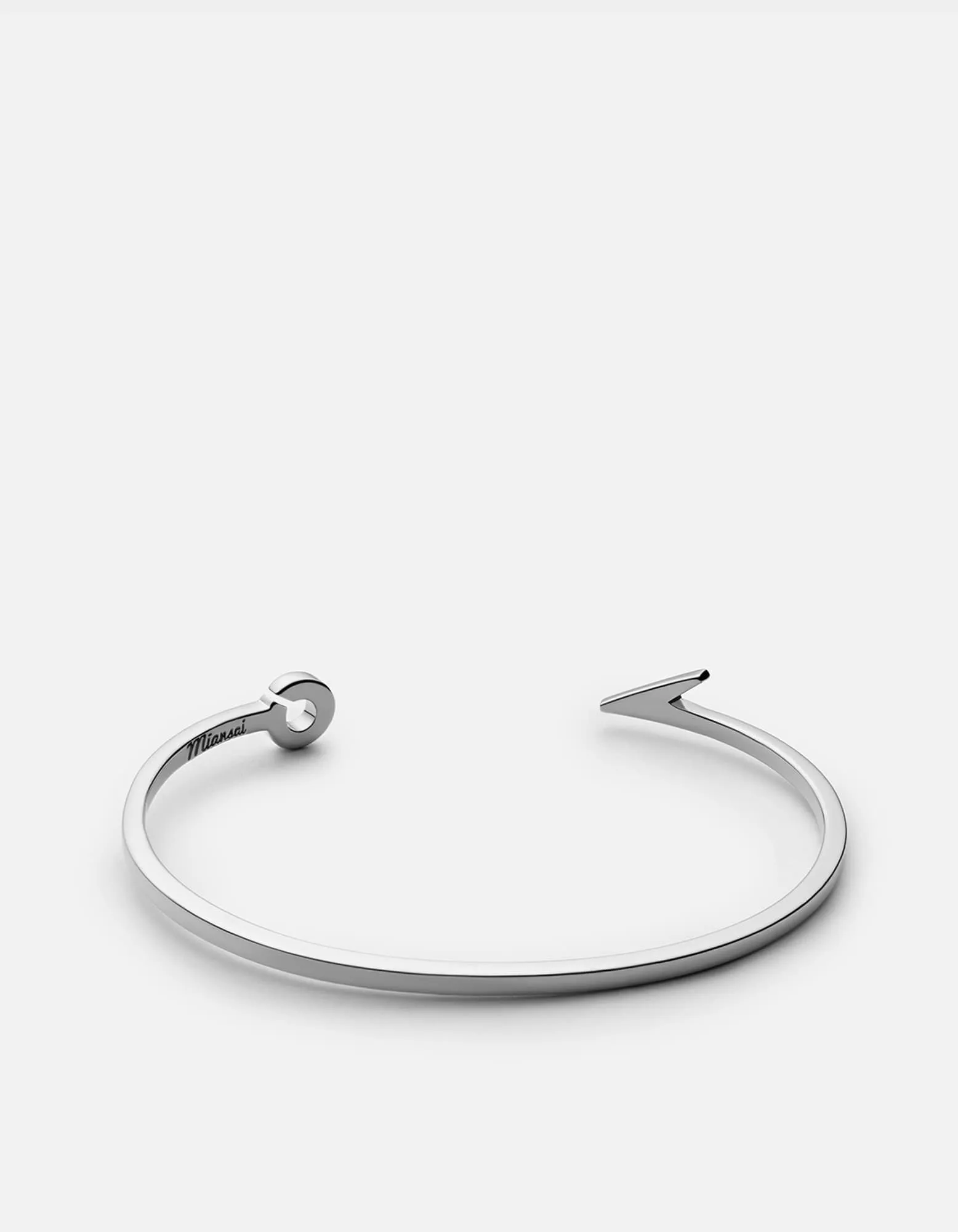 Thin Fish Hook Cuff, Sterling Silver