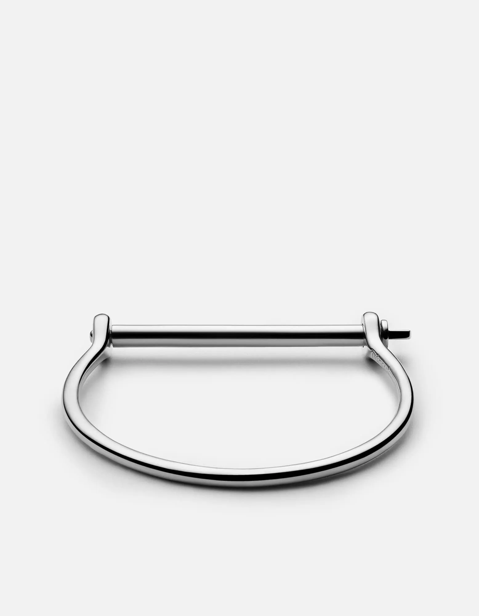 Thin Screw Cuff, Sterling Silver
