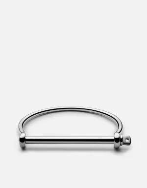 Thin Screw Cuff, Sterling Silver