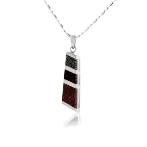 Three Color Dinosaur Bone Inlay Pendant
