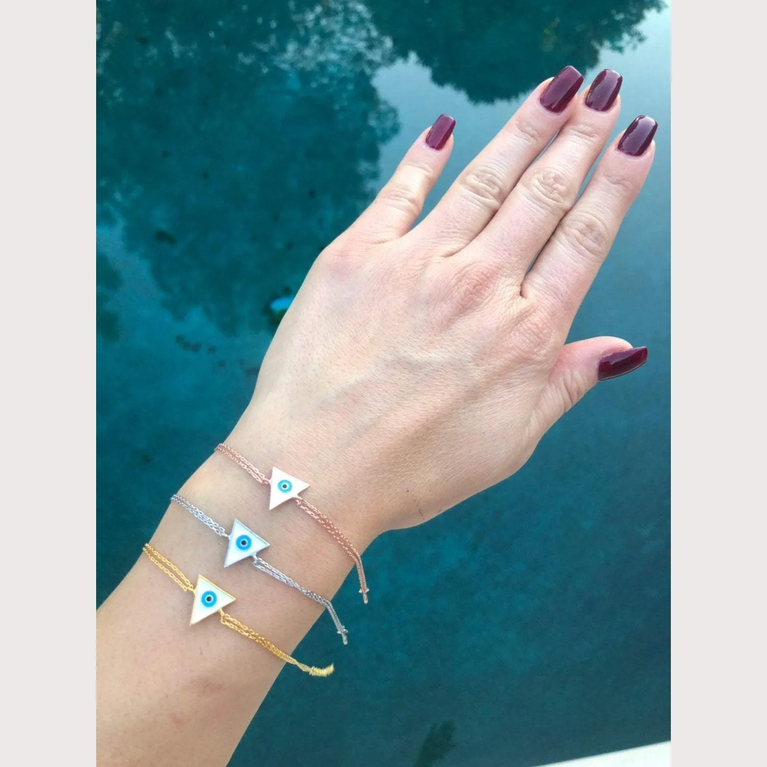 Triangle Enamel Eye Bracelet