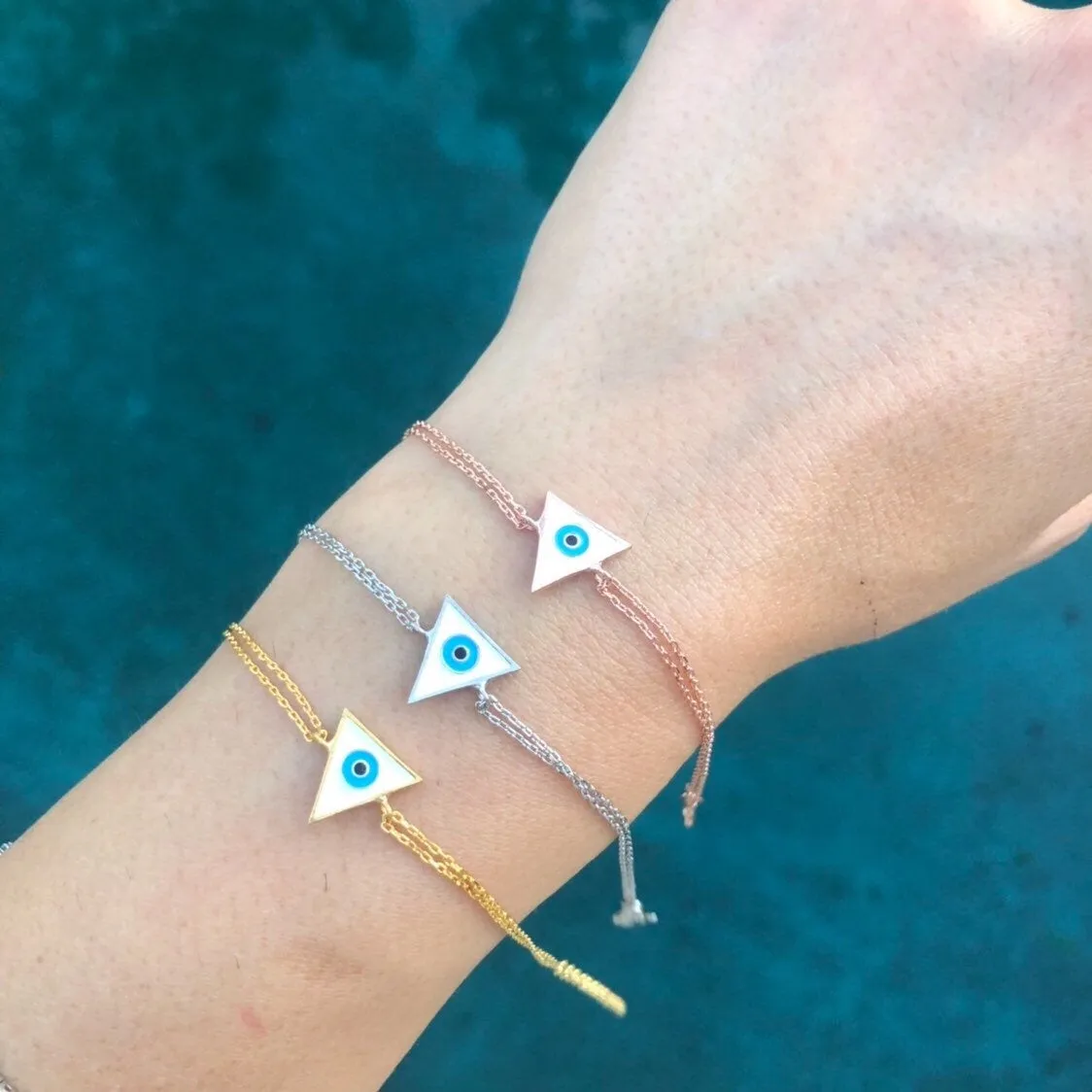 Triangle Enamel Eye Bracelet