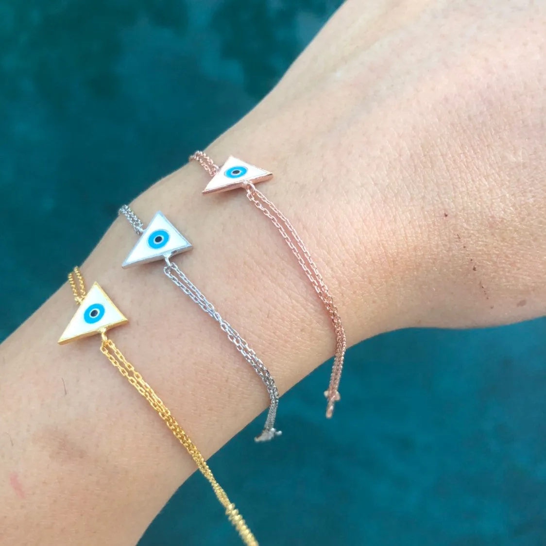 Triangle Enamel Eye Bracelet