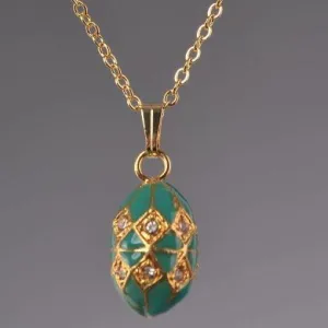 Turquoise & Gold Egg Pendant Necklace