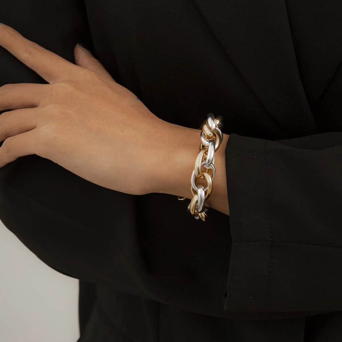 Two-Tone Crossing Bracelet