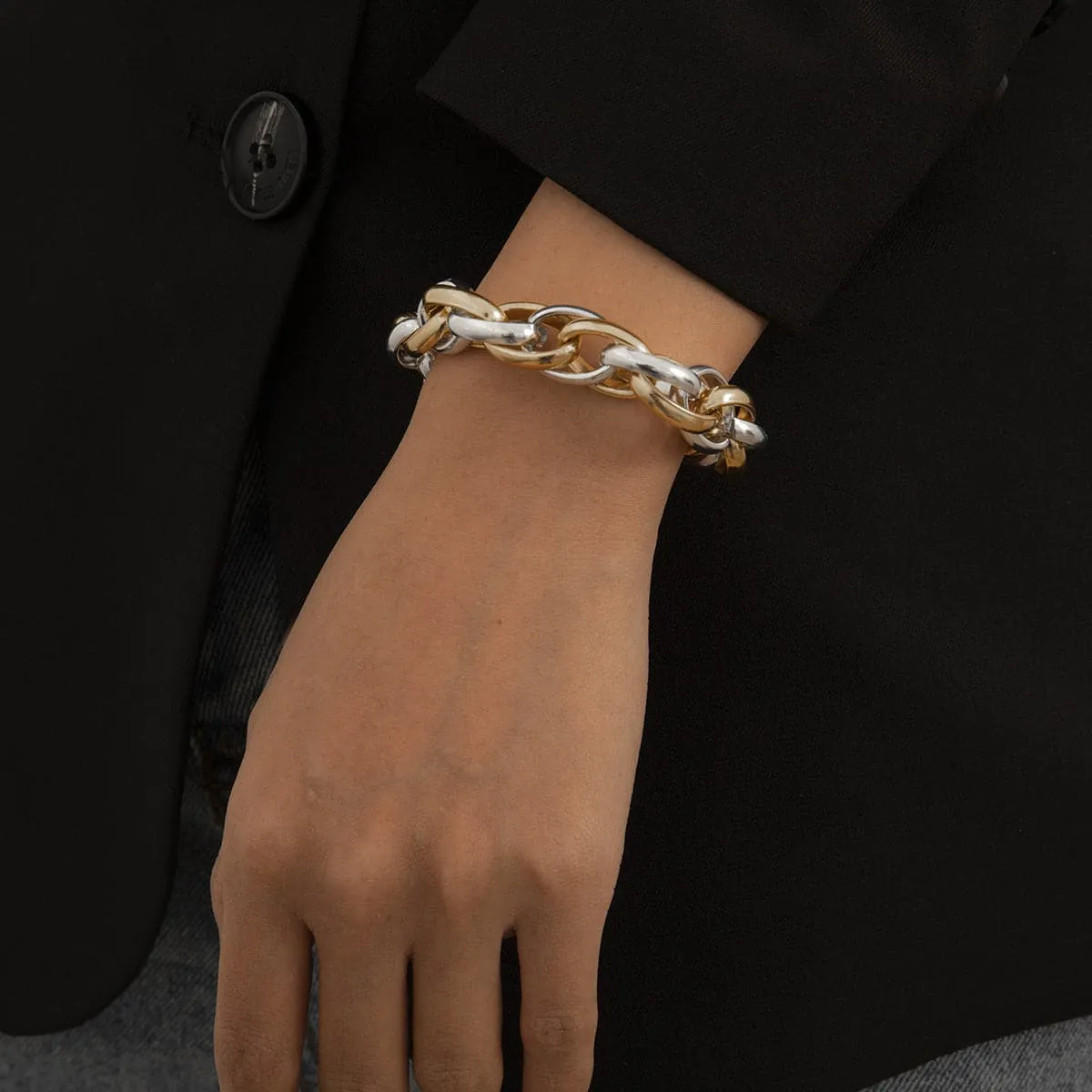 Two-Tone Crossing Bracelet
