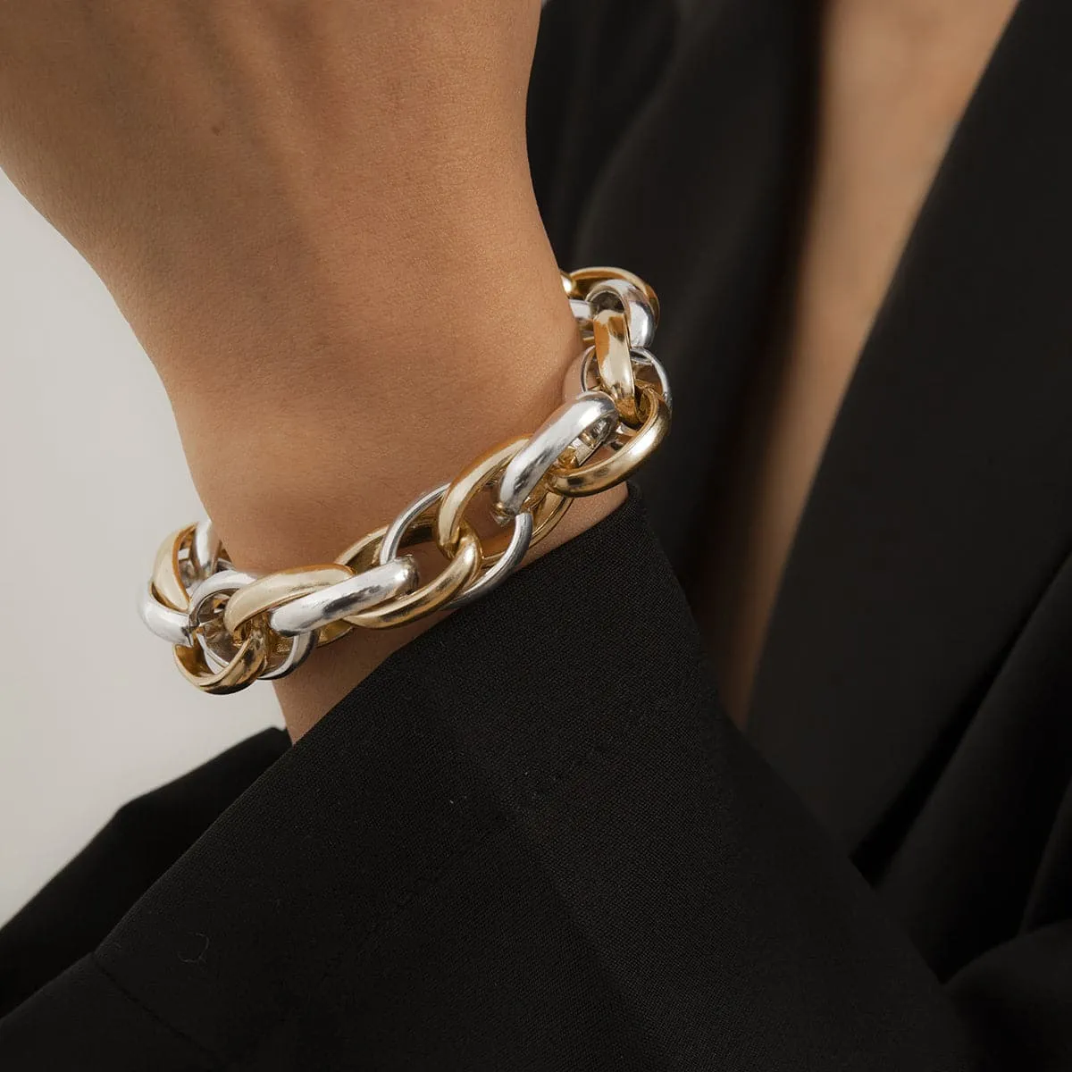 Two-Tone Crossing Bracelet
