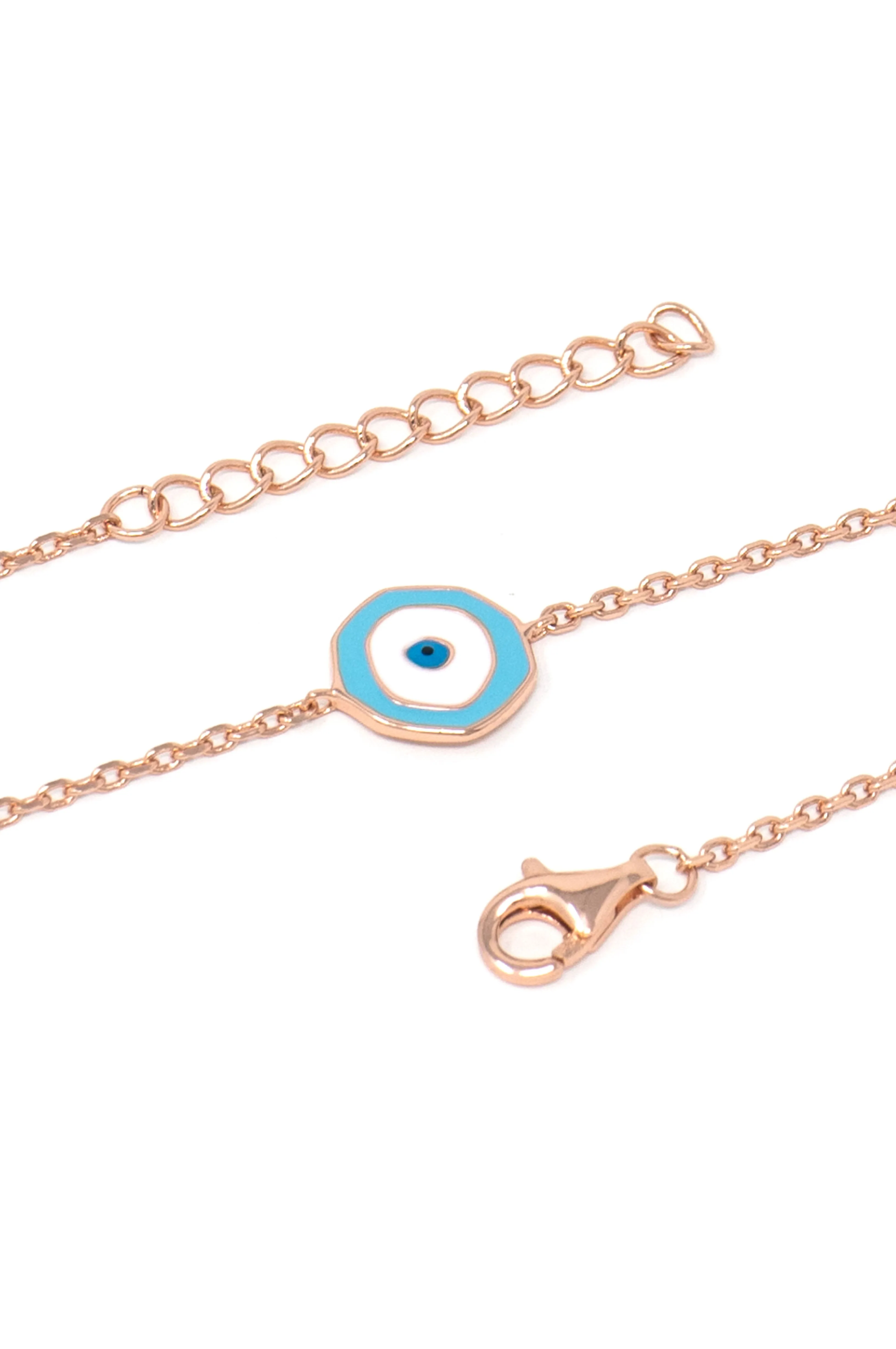 Unconventional Evil Eye Sterling Silver Chain Bracelet
