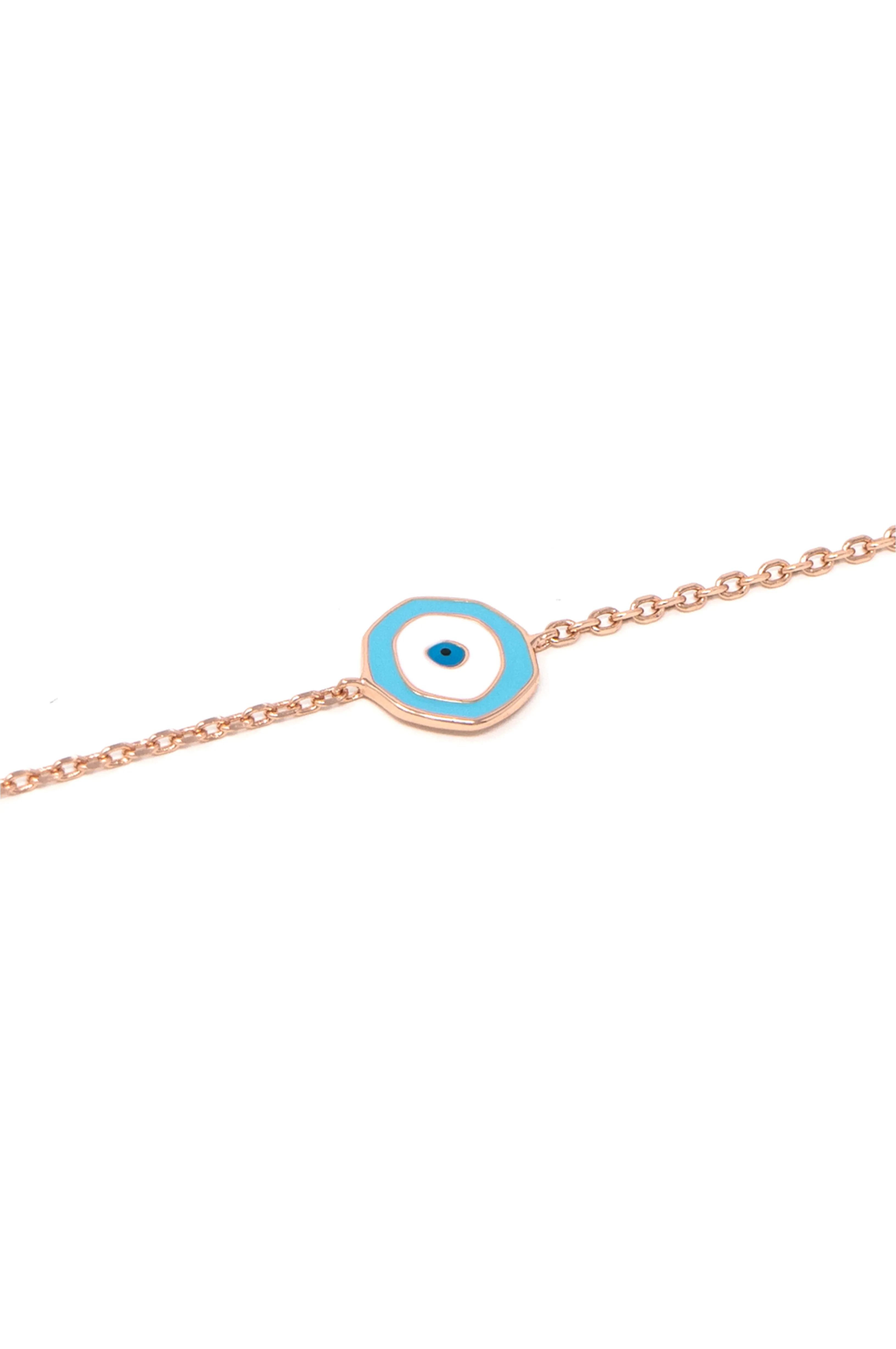 Unconventional Evil Eye Sterling Silver Chain Bracelet