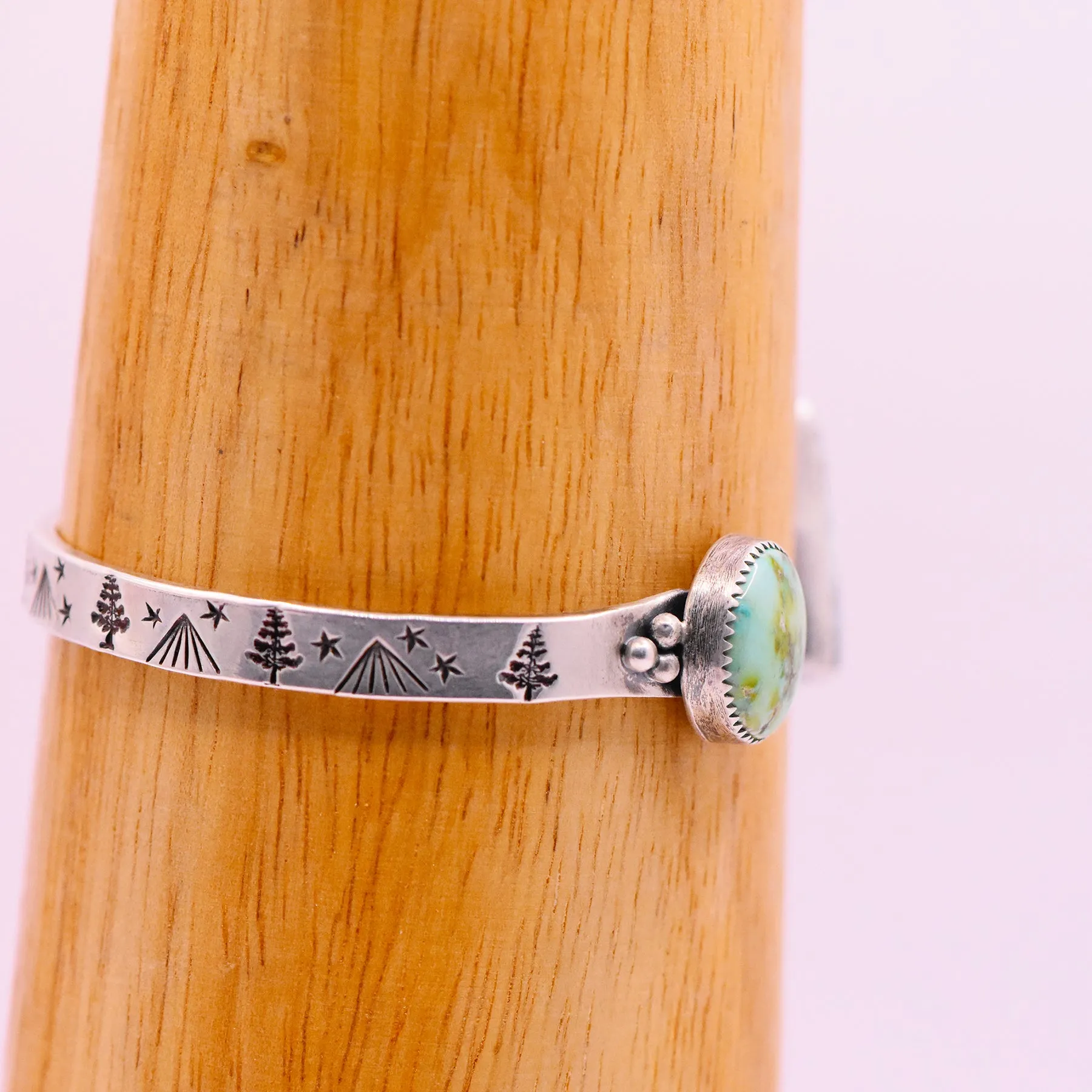 Verde Valley & White Buffalo Turquoise Sterling Silver Reverse Cuff