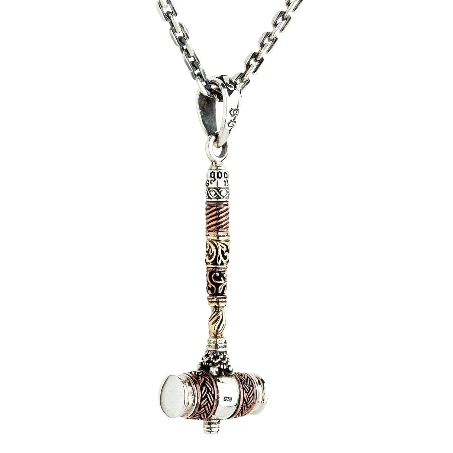 Viking Hammer Sterling Silver Gothic Pendant
