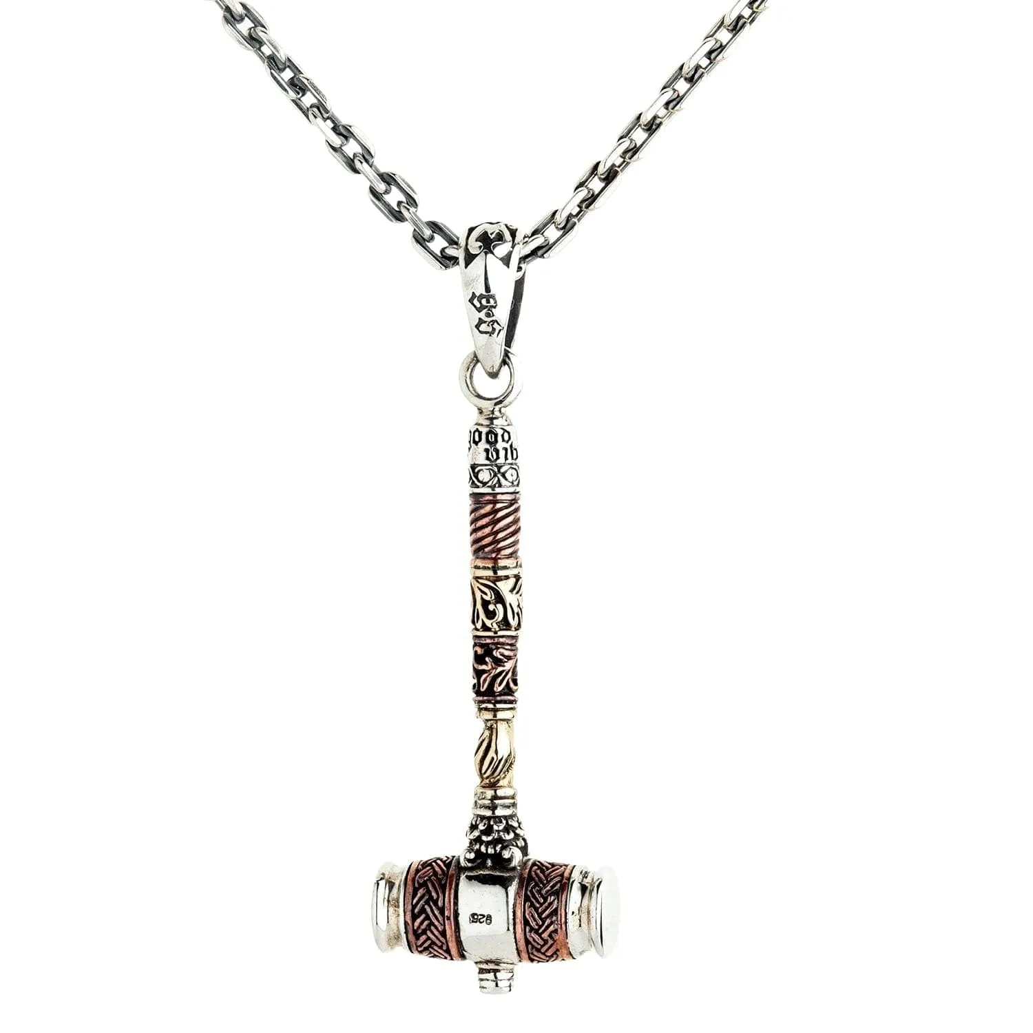Viking Hammer Sterling Silver Gothic Pendant