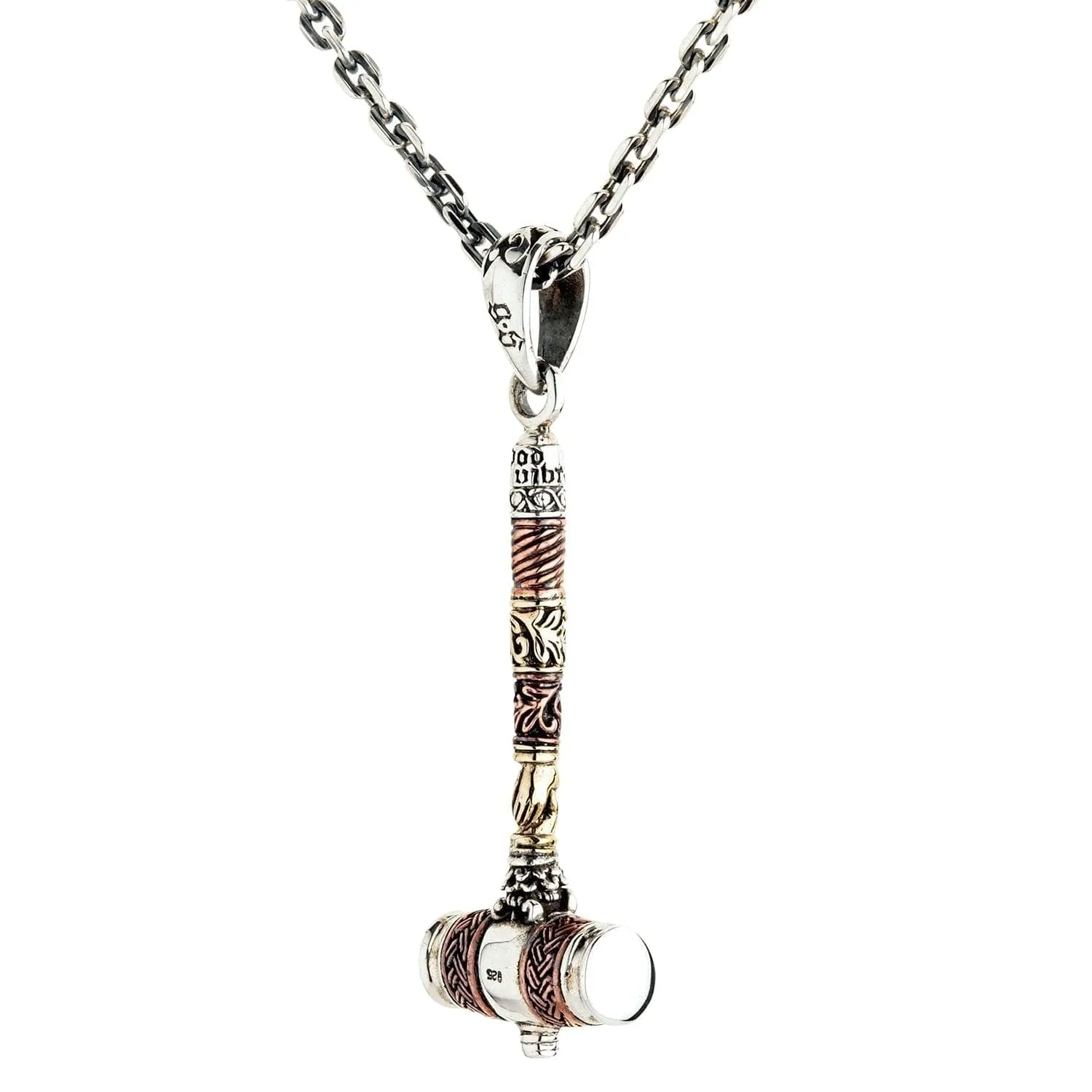 Viking Hammer Sterling Silver Gothic Pendant
