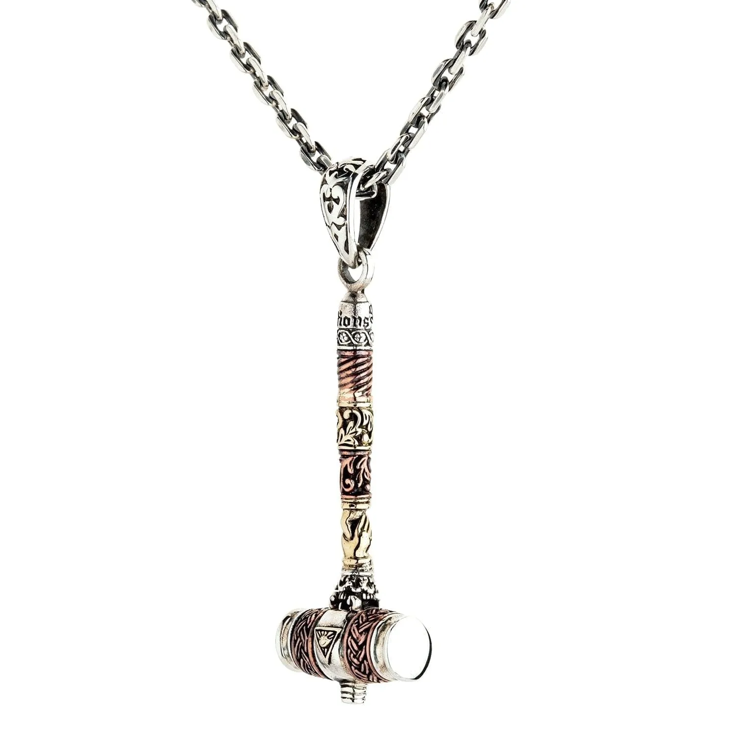 Viking Hammer Sterling Silver Gothic Pendant