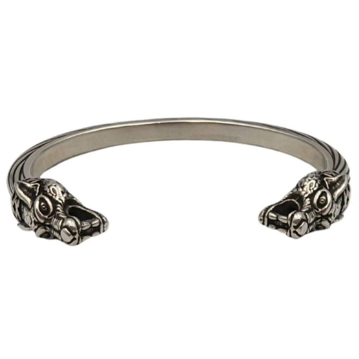 Viking wolf arm ring bracelet from silver