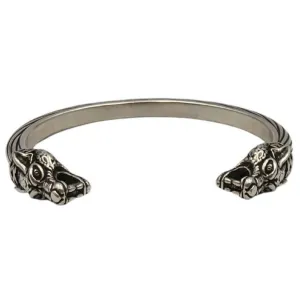 Viking wolf arm ring bracelet from silver
