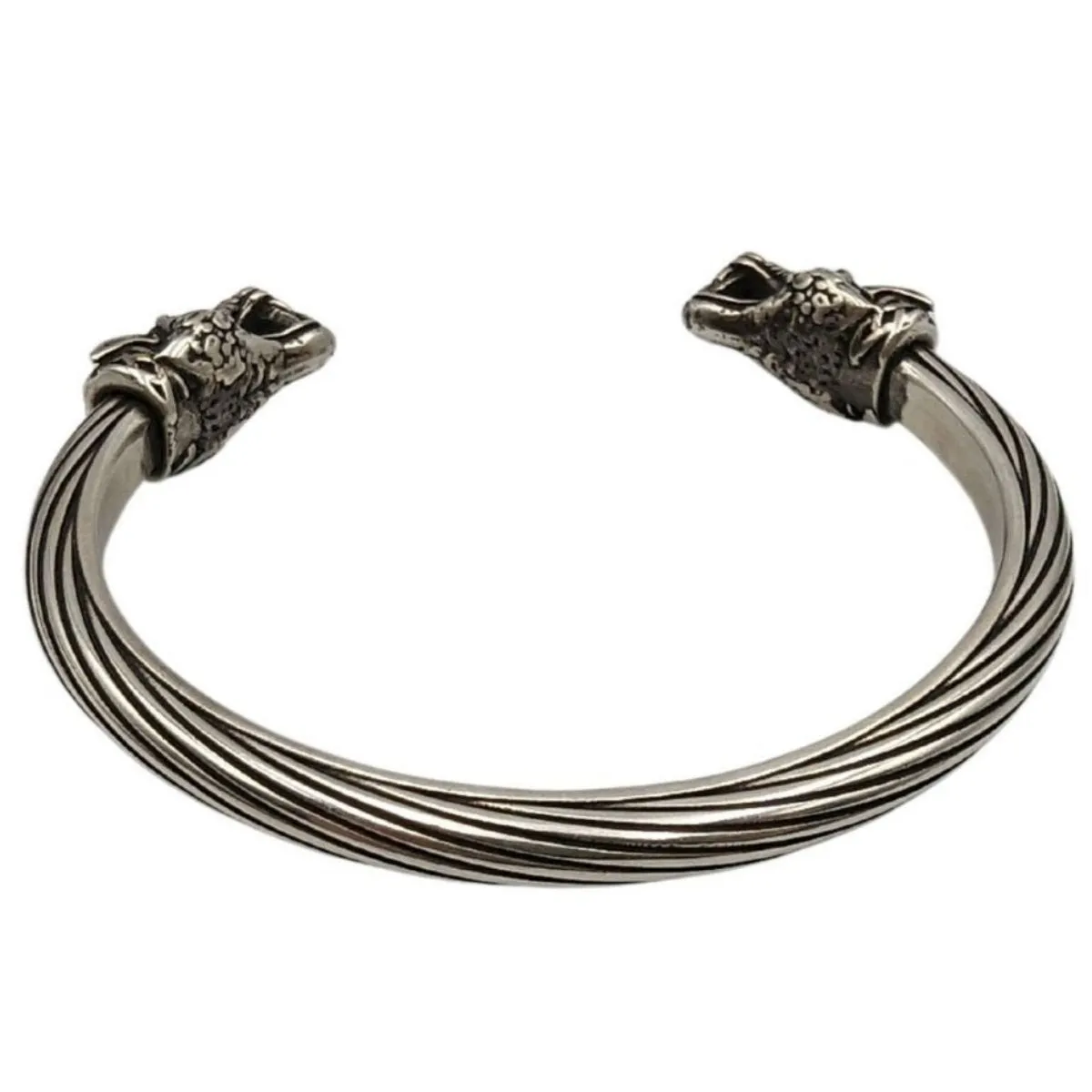 Viking wolf arm ring bracelet from silver