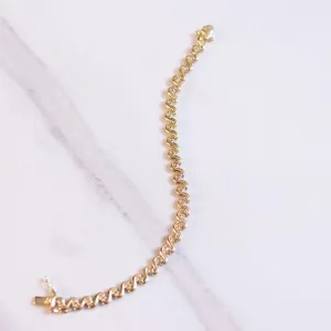 Vintage 18kt Gold Plated Tennis Bracelet with Cubic Zirconias
