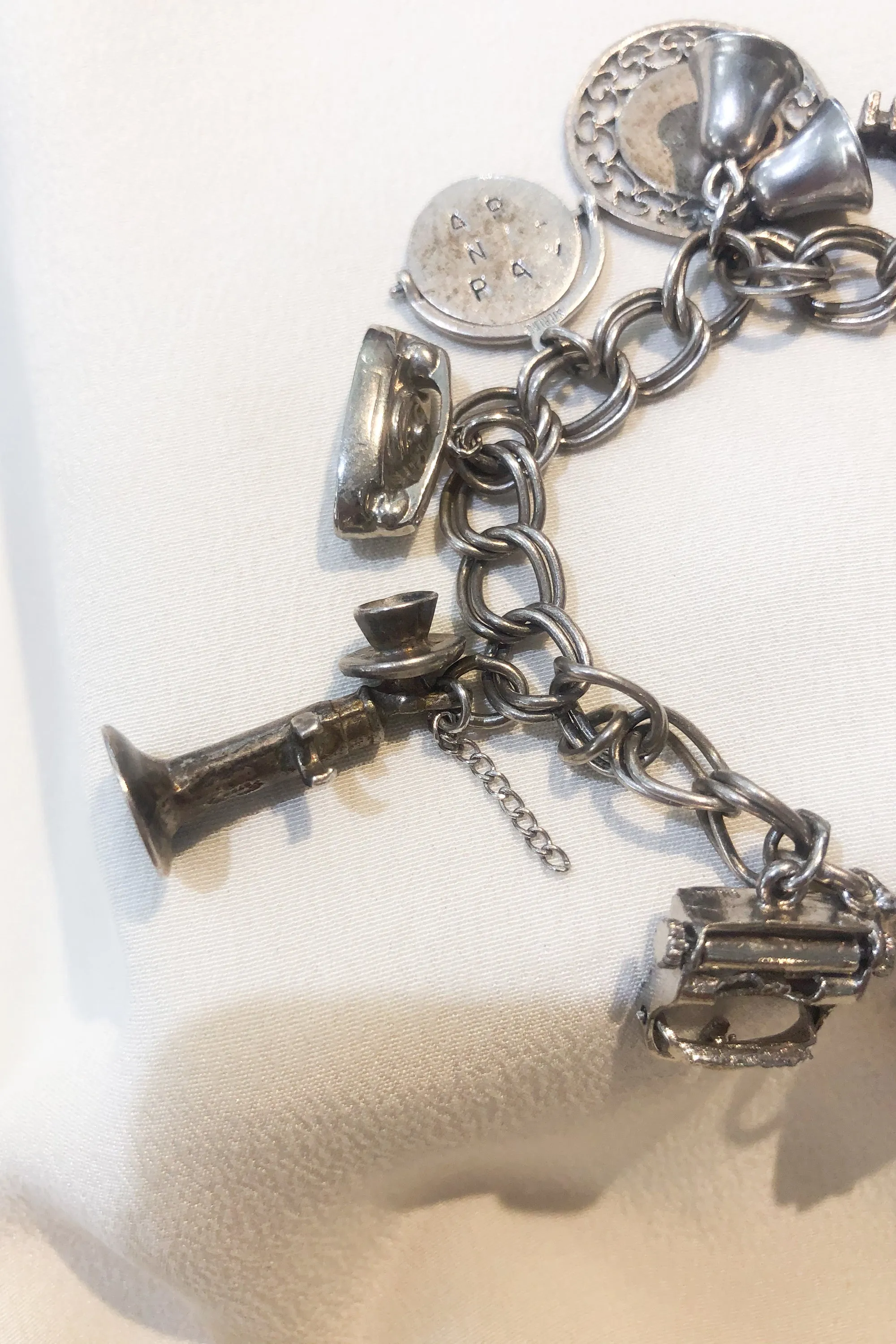 Vintage Bell Sterling Charm Bracelet