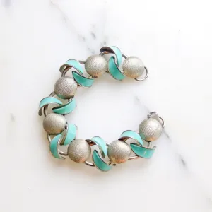 Vintage Mid Century Modern Silver and Turquoise Bracelet