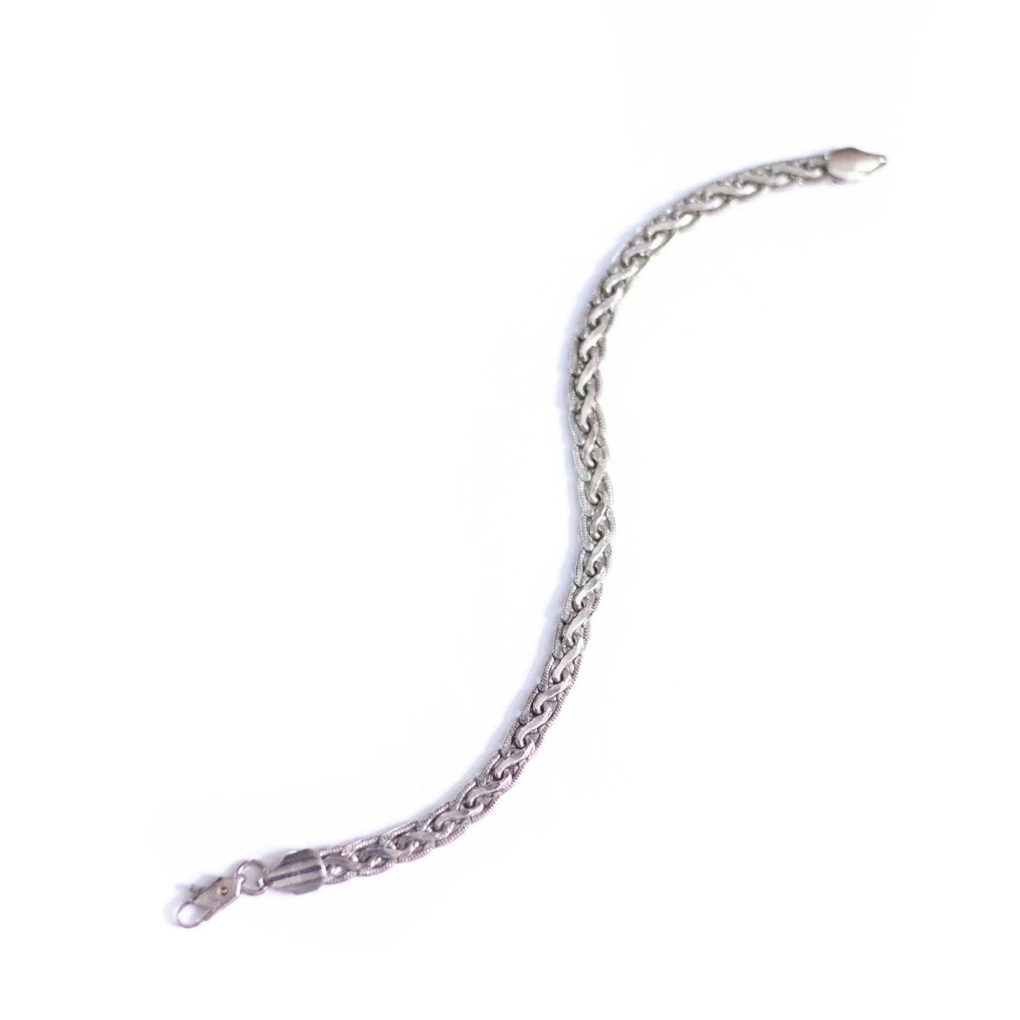 Vintage Sterling Silver Flat Link Braided Bracelet