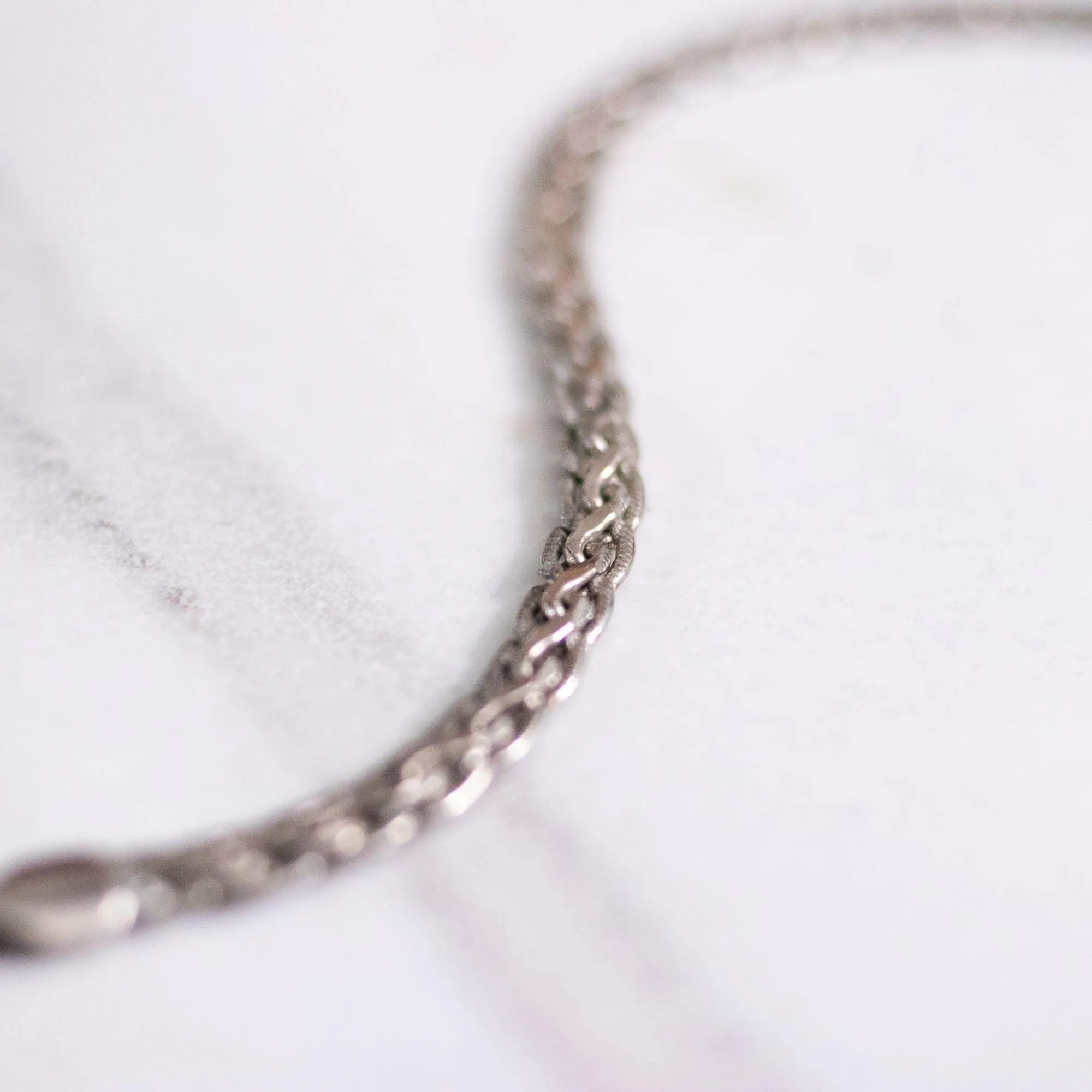 Vintage Sterling Silver Flat Link Braided Bracelet