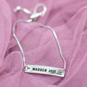 Warren 2020 Silver Bar Adjustable Bracelet