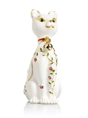 White Cat with Flowers