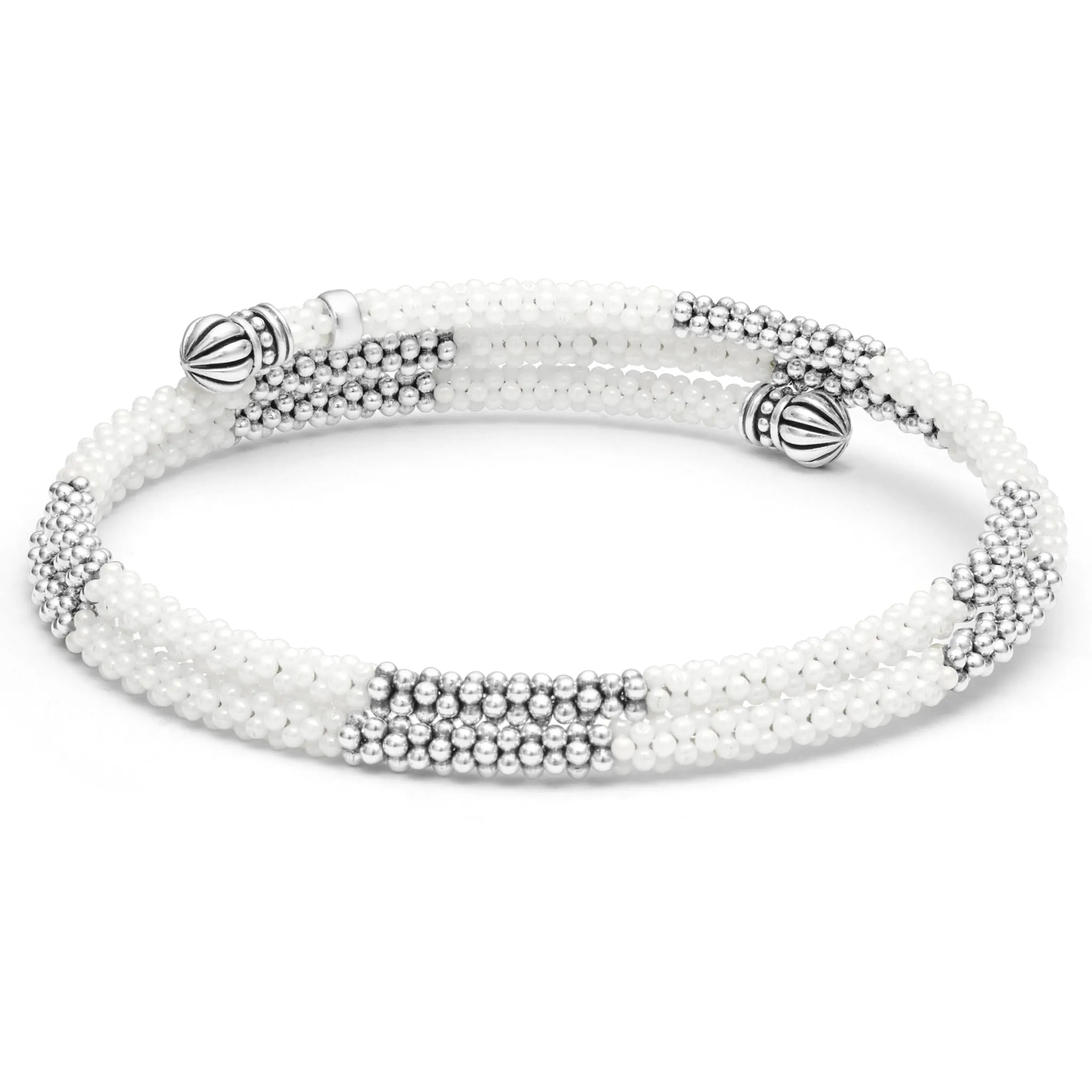 White Caviar White Ceramic Beaded Wrap Bracelet