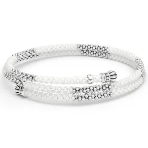 White Caviar White Ceramic Beaded Wrap Bracelet