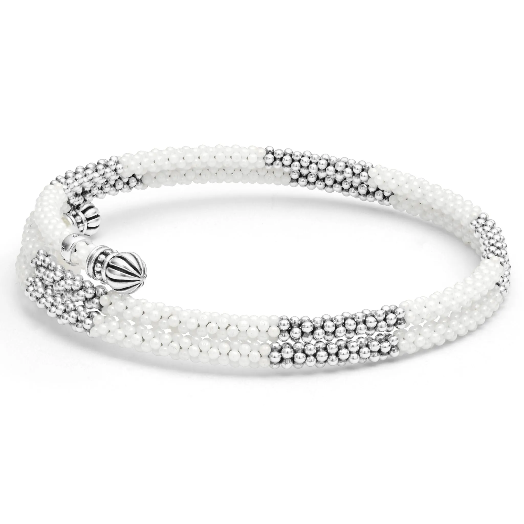White Caviar White Ceramic Beaded Wrap Bracelet