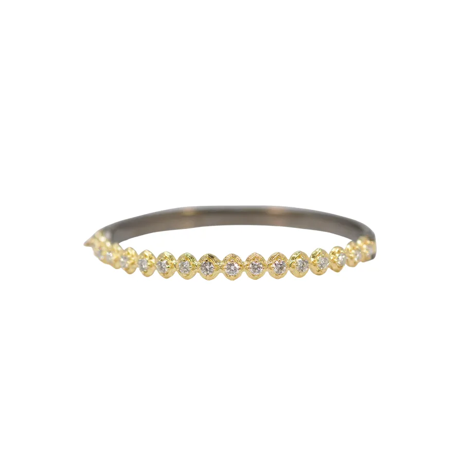 WHITE DIAMOND SCROLL HUGGIE BRACELET