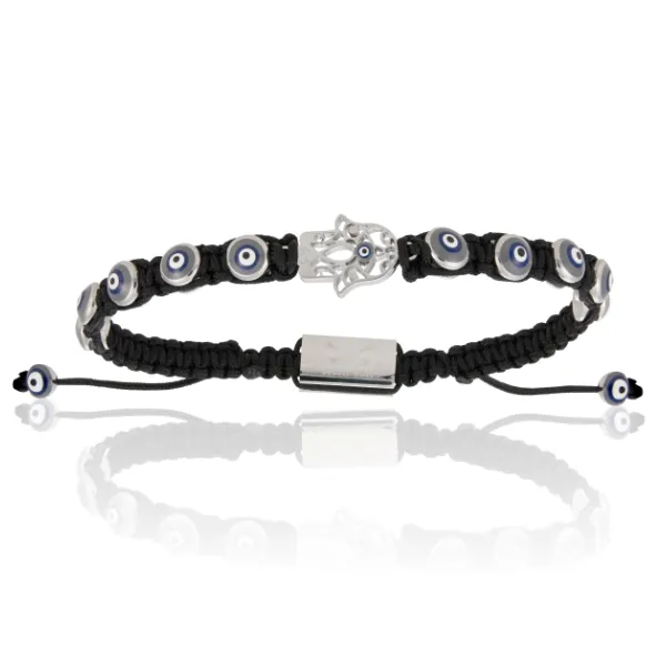 White Gold and Black Bracelets Gift Idea for him