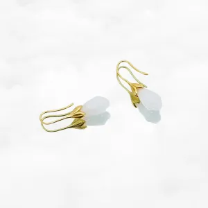 White Jade Orchid Earrings
