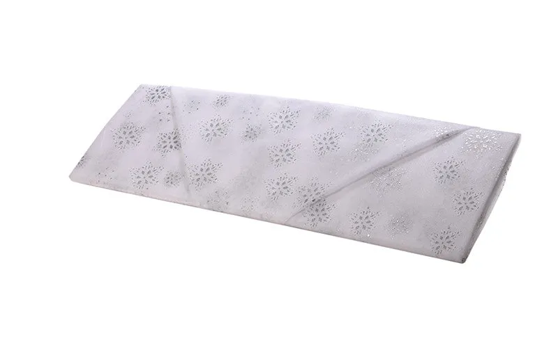 White Organza with Silver Snowflake