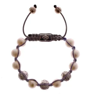 White Sea Pearls CZ 925 Silver Bracelet