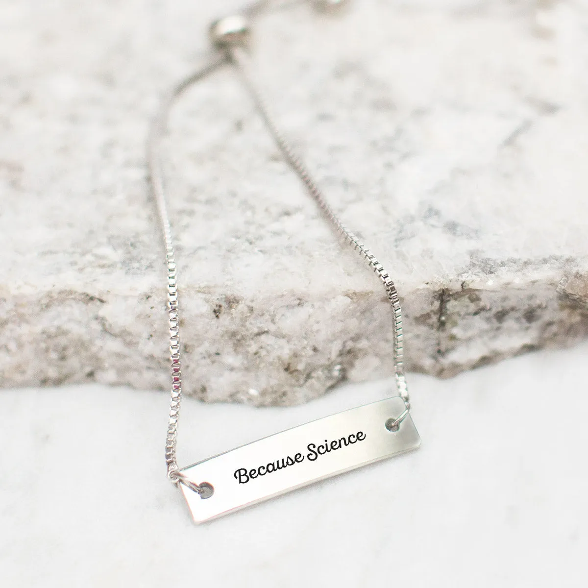 Why? Because Science Silver Bar Adjustable Bracelet