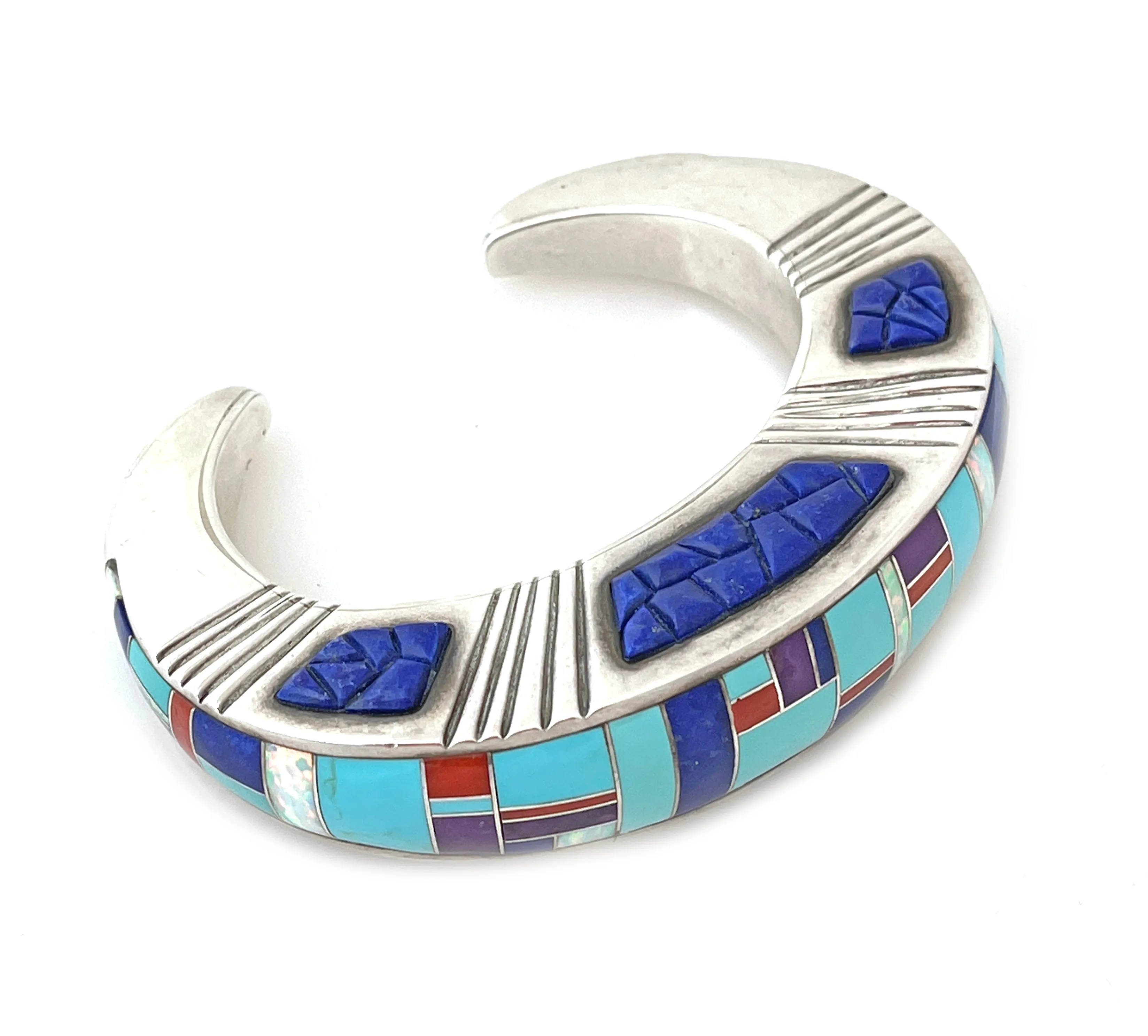 Wide Channel Inlay Bracelet