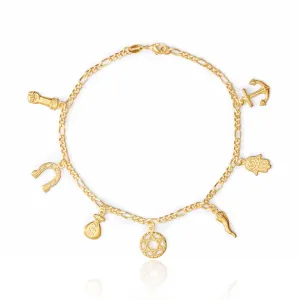 Women Mega Lucky Charm Bracelet 7 Amulets Good Luck and Evil Eye Protection