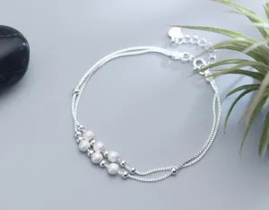 Womens 100% real. 925 Sterling silver Fine Jewelry Silver Bracelet Brushed & Polished