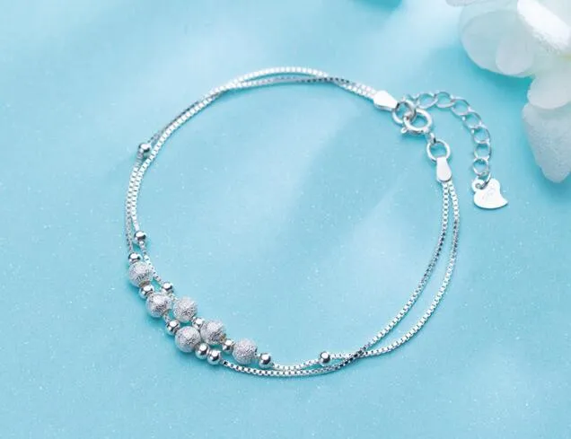 Womens 100% real. 925 Sterling silver Fine Jewelry Silver Bracelet Brushed & Polished
