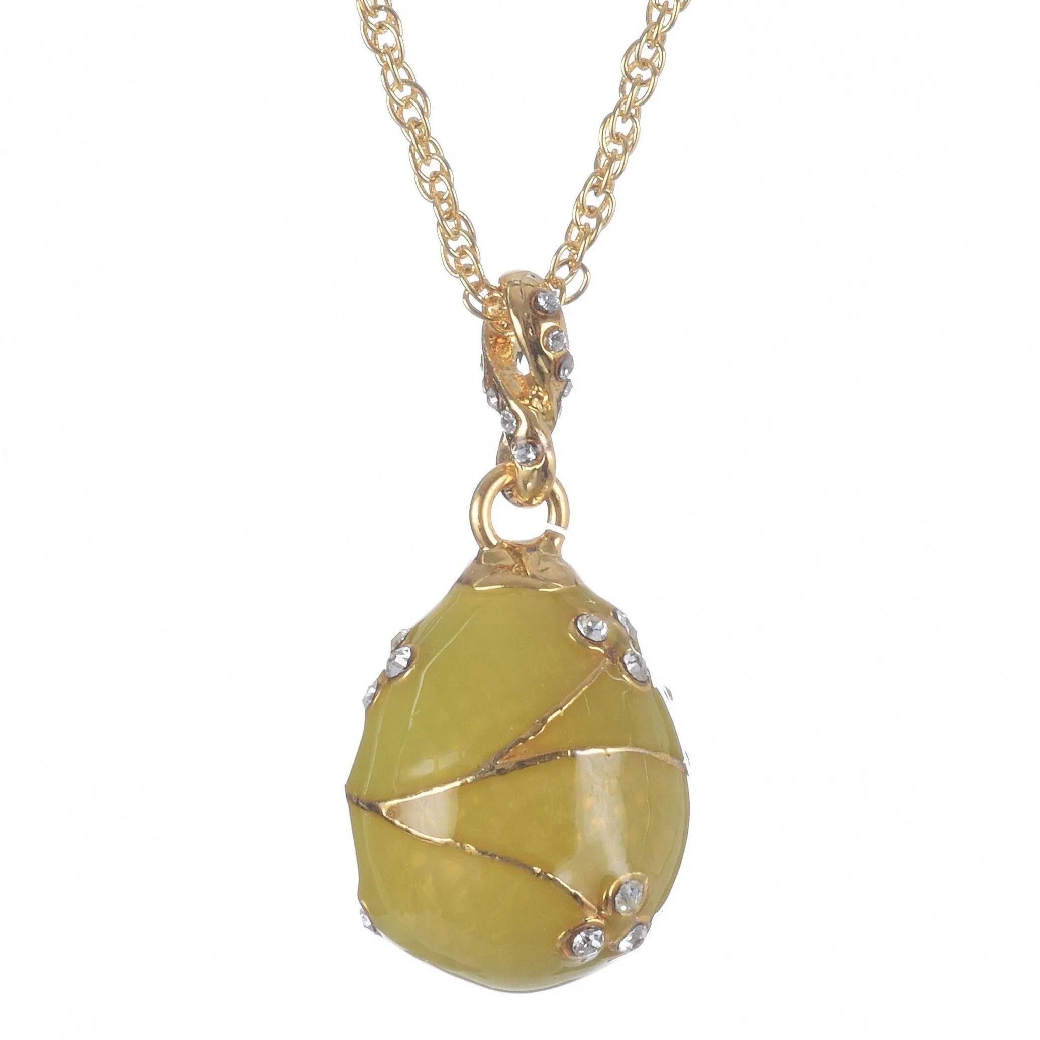 Yellow Egg Pendant Gold Necklace