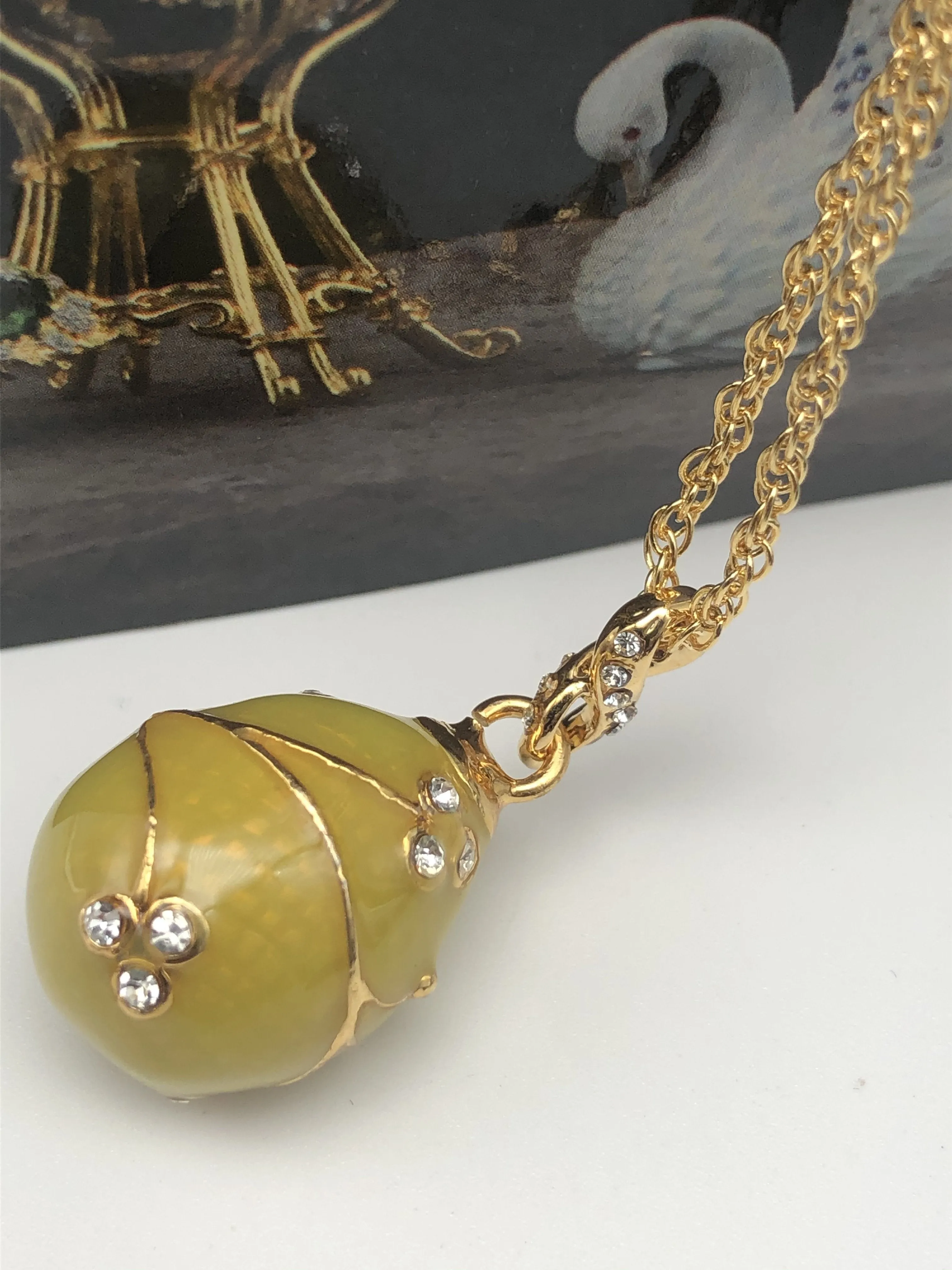 Yellow Egg Pendant Gold Necklace