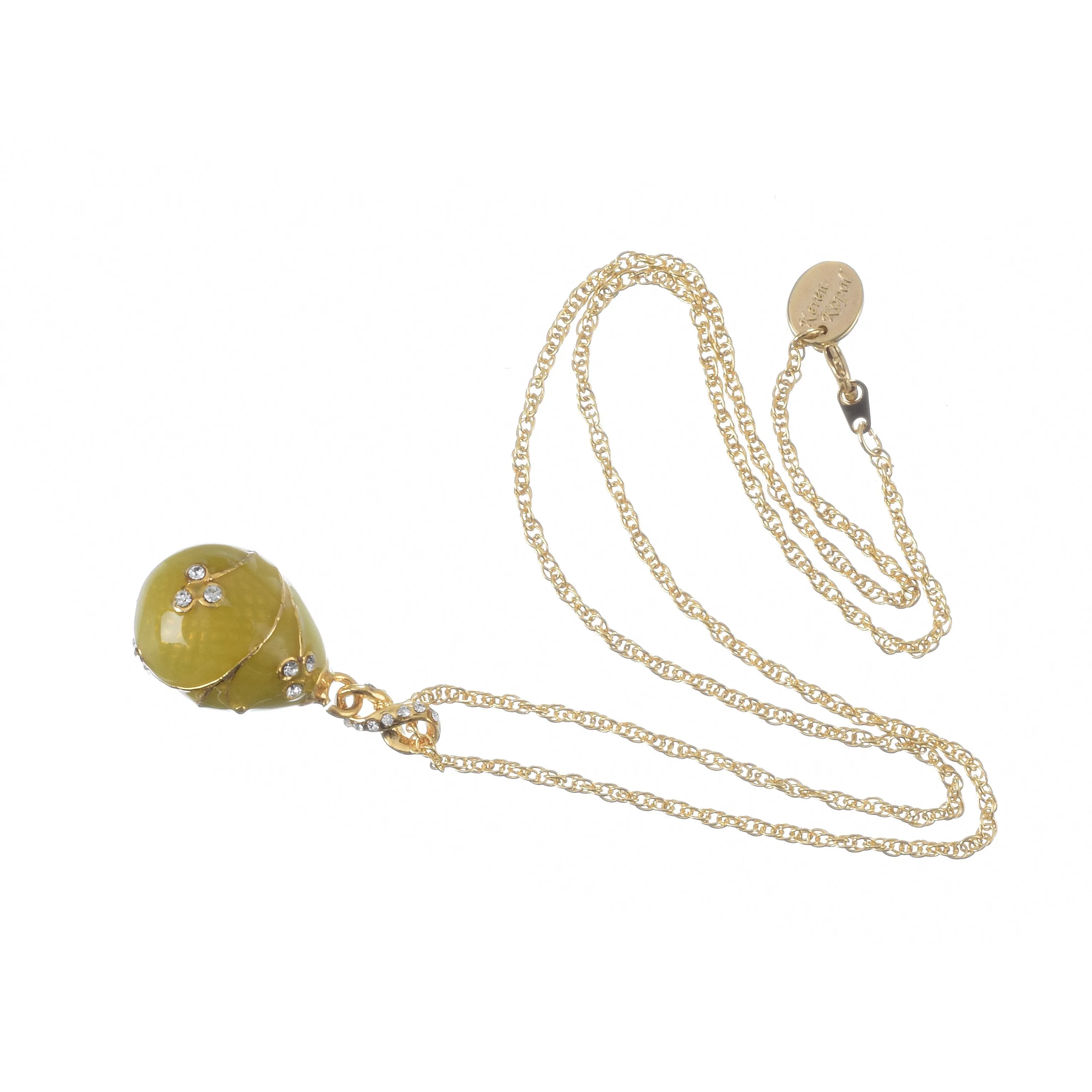 Yellow Egg Pendant Gold Necklace