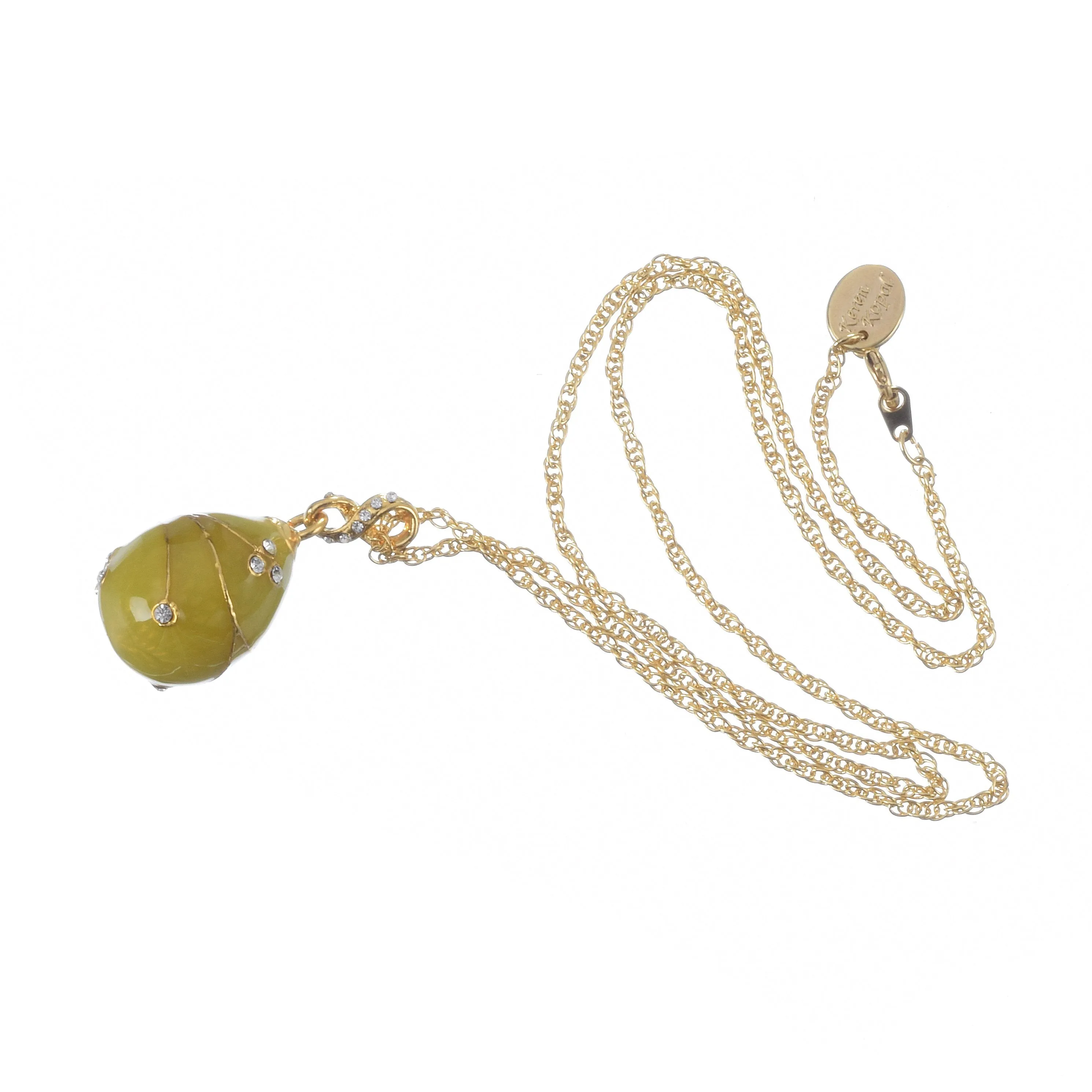 Yellow Egg Pendant Gold Necklace