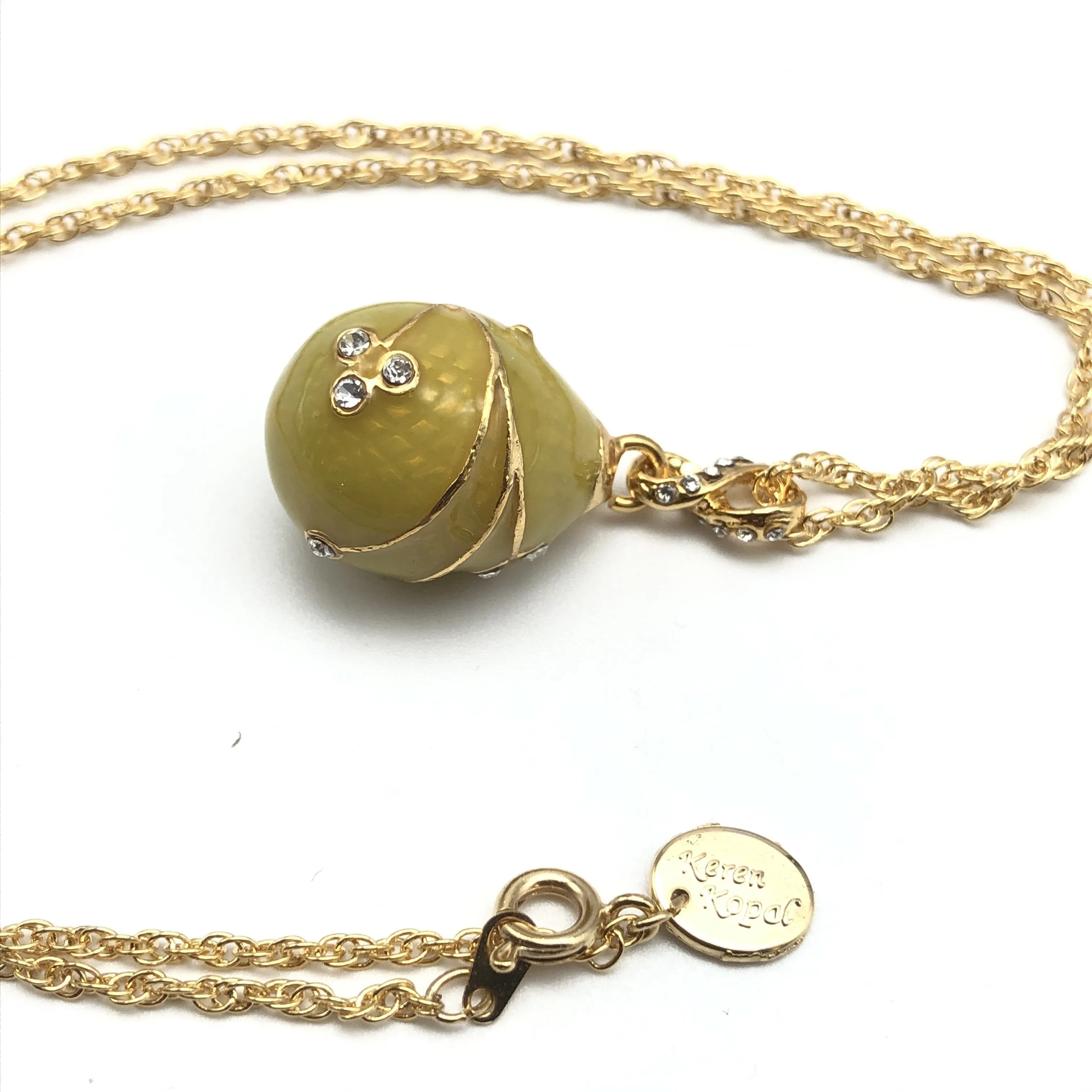 Yellow Egg Pendant Gold Necklace